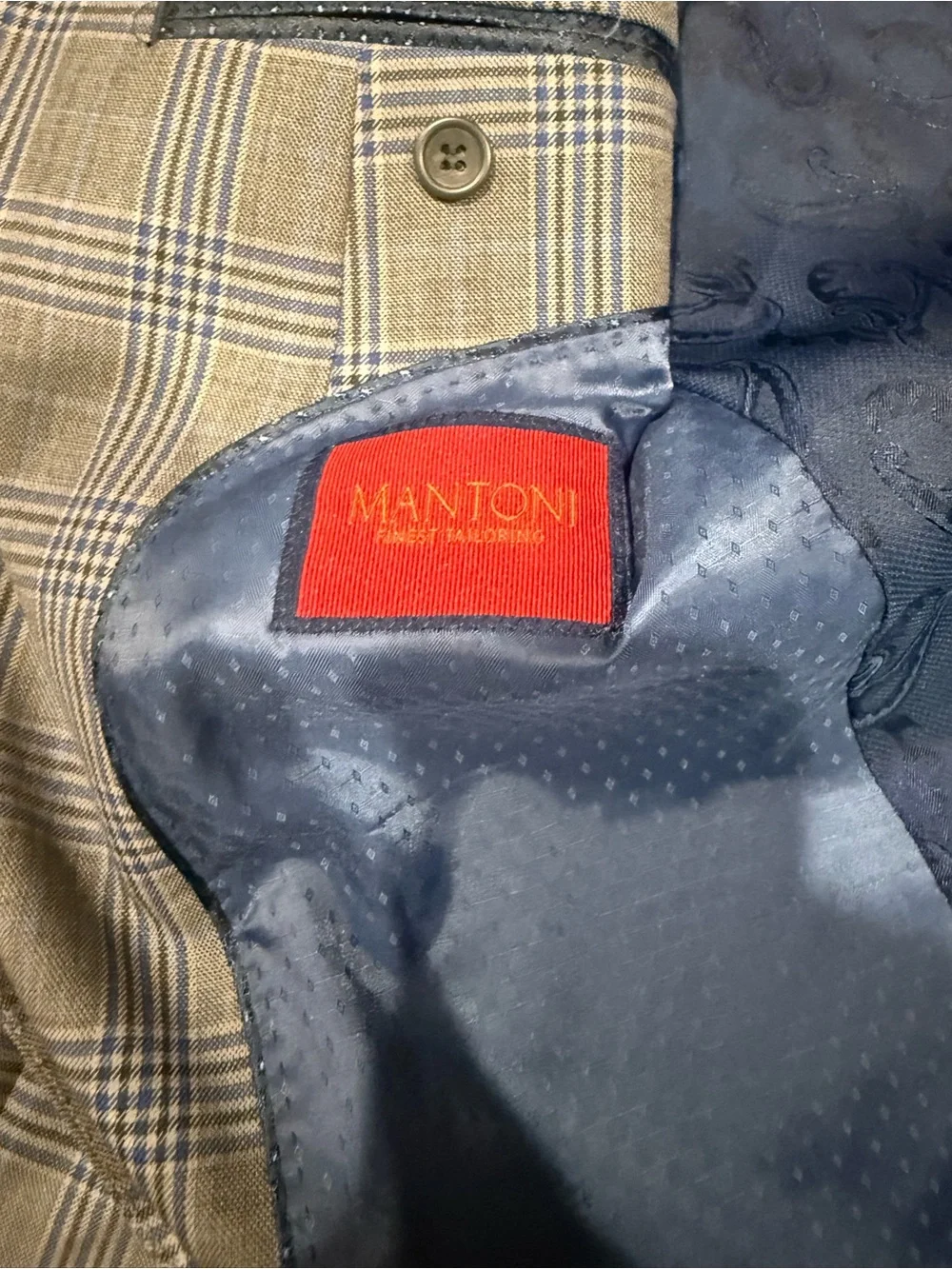 Men’s superfine wool MANTONI Blue Plaid blazer